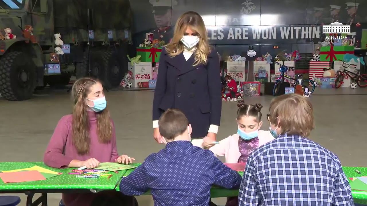 First Lady Melania Trump Participates in a Toys for Tots Event
