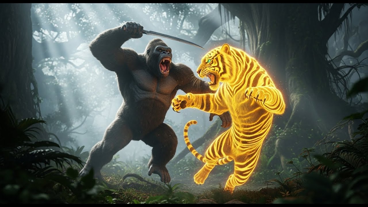 King kong vs golden tiger the battle for supremacy in the jungle after 60 million years