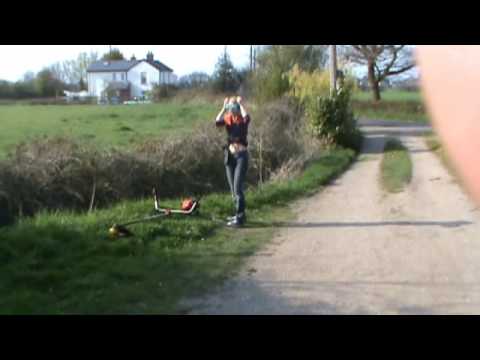 Robin 2 Cylinder Brushcutter demonstrated by Maria