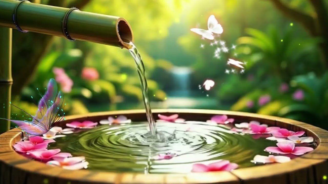 Relaxing Piano Music with Water Sounds & Birds Sound. #relaxing