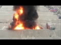 حريق هائل بمخا زن اطارات