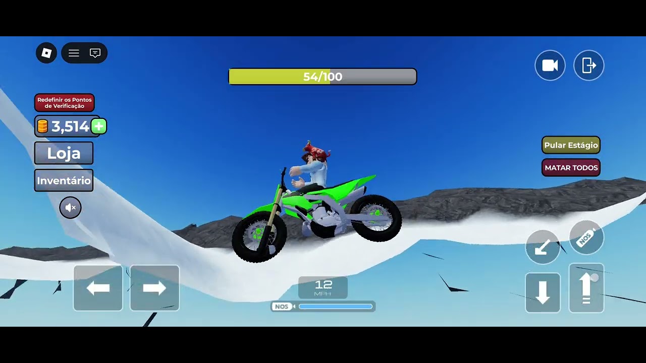 Jogando Roblox, condução de bicicleta enduro