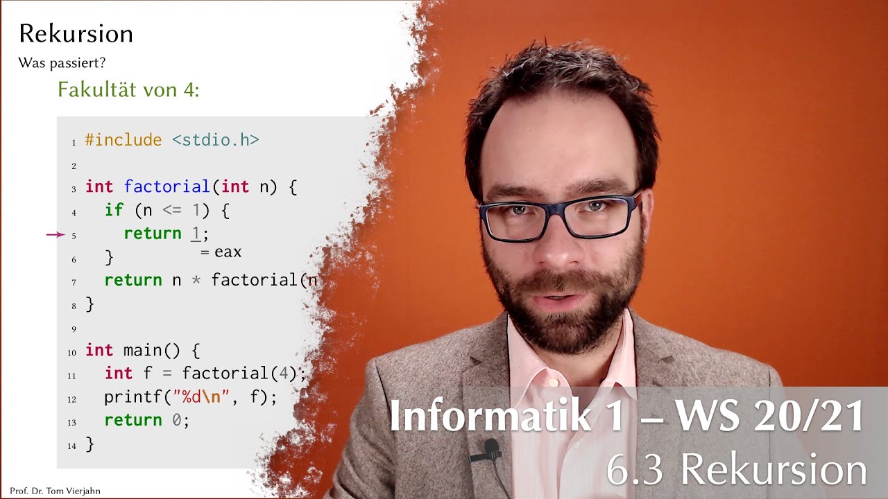 GIP1: 6.3 -- Modularisierung: Rekursion (WS 2020/21) - YouTube