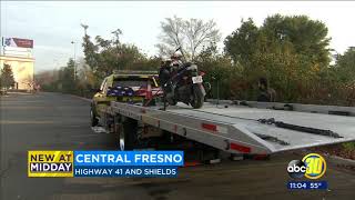 Moped crashes after driver loses control on Highway 41 in Fresno, driver injured