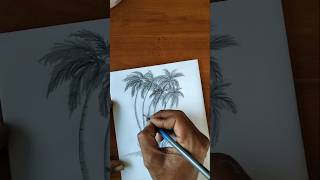 Menggambar Rumpun Pohon kelapa.#shorts #menggambar