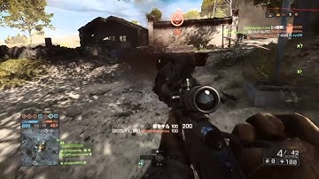 PS4 BF4　昨日凸砂してたら神業スナイパーが撮れたから動画にした。