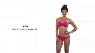 Sofia Solid Rocotto Ripple Bandeau Bikini Top Swimoutlet