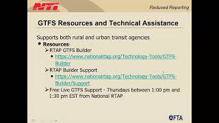 Webinar NTD Annual Reduced Reporting in the Urban Module 091024