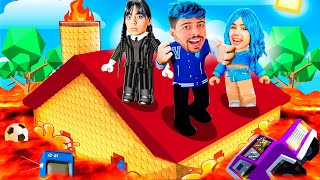 Roblox - DESAFIO DO CHÃO É LAVA COM A MINHA IRMÃ, WANDINHA E VILÕES!! (O PISO É LAVA!!)