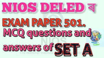 NIOS DELED|| MCQ QUESTIONS AND ANSWER OF 501 EXAM PAPER.