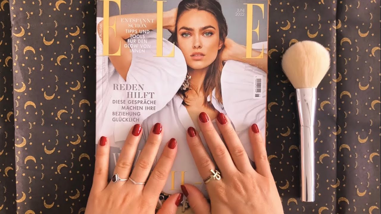 ASMR ELLE Magazin mit VIEL Brushing & Flüstern | Paper Sounds ASMR Deutsch / German SleepyMoon ASMR
