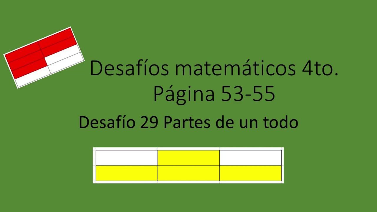 Fracciones con figuras CUARTO GRADO Página 53-55 desafío 29 Partes de