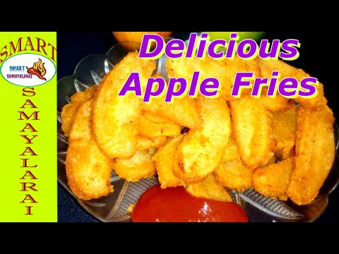 Crispy APPLE Fries in tamil | Cinnamon Apple Fries | Apple fries recipe WITHOUT air fryer