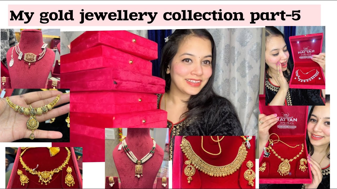 My gold jewellery collection Part-5 || 7 new necklace designs ||#gold #goldjewellery #22ktgold