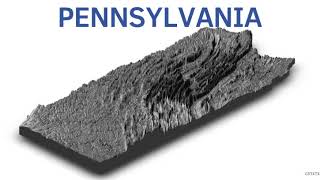 Pennsylvania Topography  - 3D Elevation Map