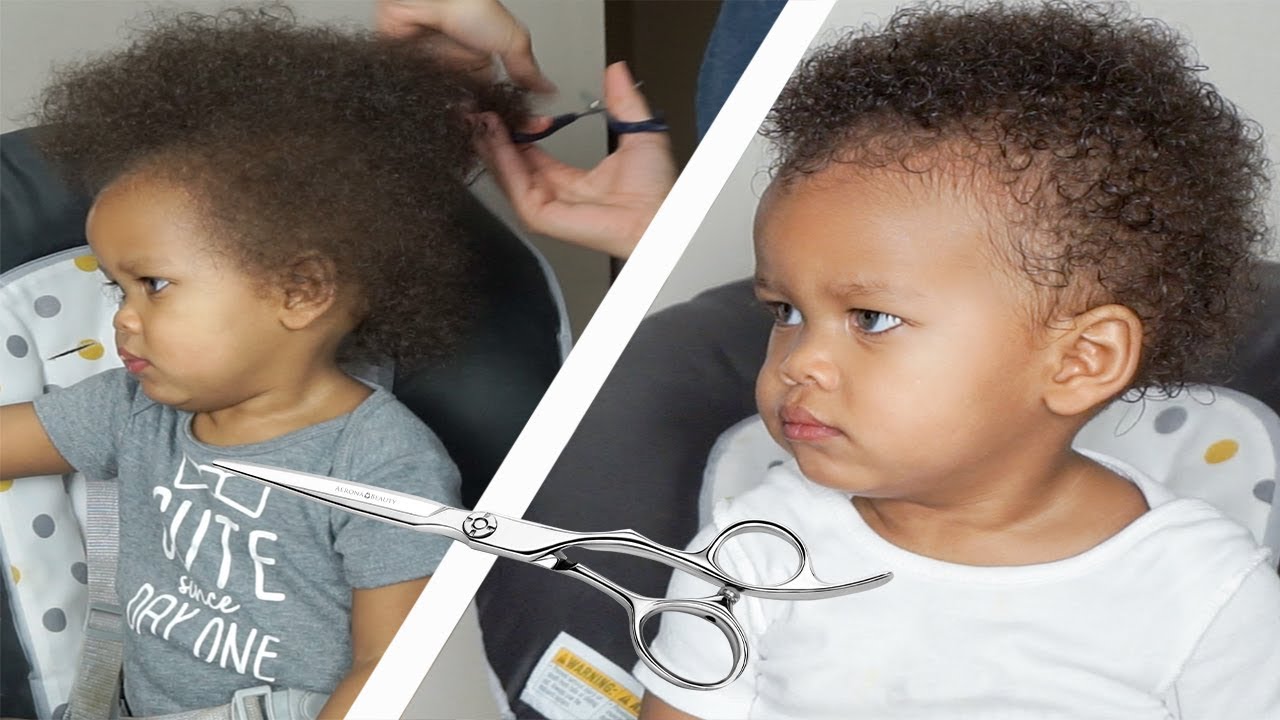 How I Cut My Toddlers Curly Hair Youtube