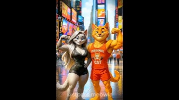 🐾💪🏻 The cat turned around and see what happened 🤯🥵 #shorts #short #cats #cat #story #ai #meow