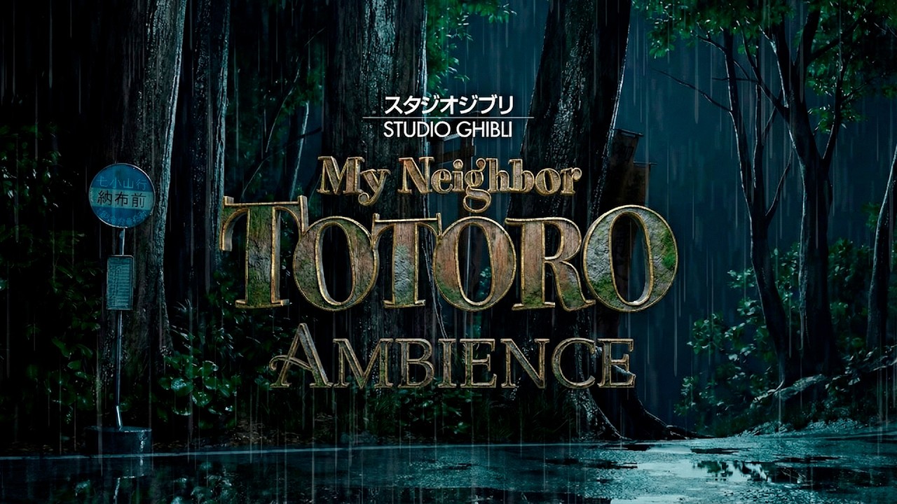 The Bus Stop in Heavy Rain | Deep Sleep | 8 Hours | No Music | Ghibli-inspired