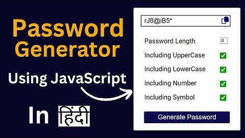 JavaScript Password Generator Project For Beginners | Password Generator JavaScript
