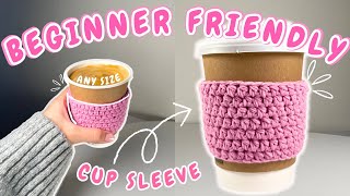 How To Crochet a Cup Cosy / Sleeve (Beginner + Fast)