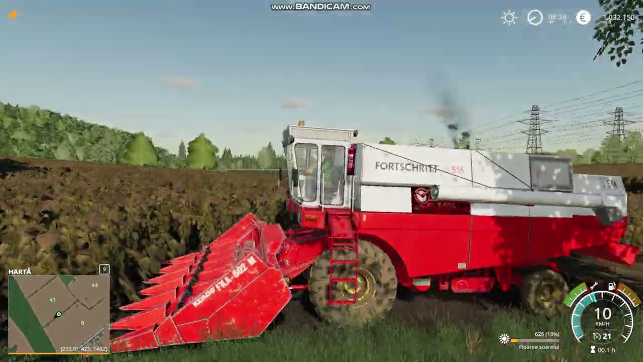 FARMING SIMLATOR 19 - HARVESTING SNFLOWER GAMEPLAY  - GEMEINDE RADE MAP