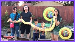 Learning about Albino Burmese Python at Wildlife Learning Center | Liam and Taylor's Corner