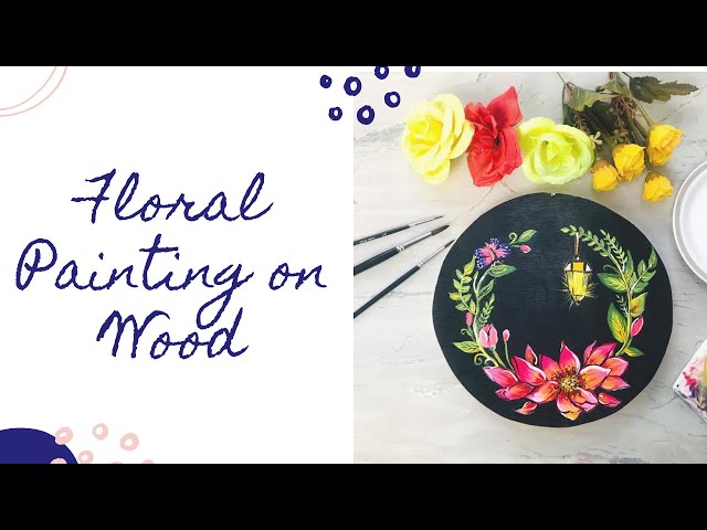 Wood slice painting ideas: 25 floral wood slice painting & acrylic painting  on wood slices