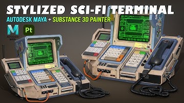 Stylized Sci-Fi Terminal | Autodesk Maya + Substance 3D Painter