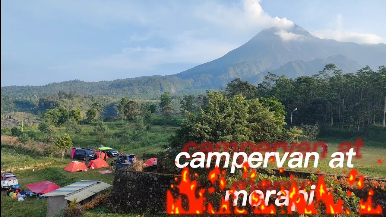 Camping keluarga di teras merapi jogja, bersama Campervan // Family camping on the Merapi terrace