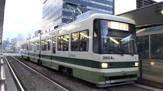 広島電鉄　3900形 3904編成 路面電車　ひろでん 原爆ドーム前電停