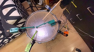 3 Solenoids, 2 Servos, 1 floor Tom.