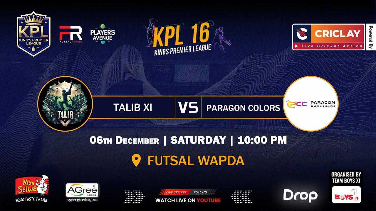 Talib XI vs Paragon Colors | KPL 16 Official Match | Powered by Criclay