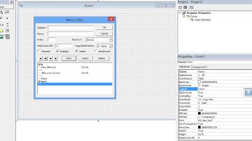 How  to design a menu in visual Basic  6 0