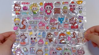 Asmr Play Labubu Stickers🌟Relaxing Kawaii Stickers Unbox