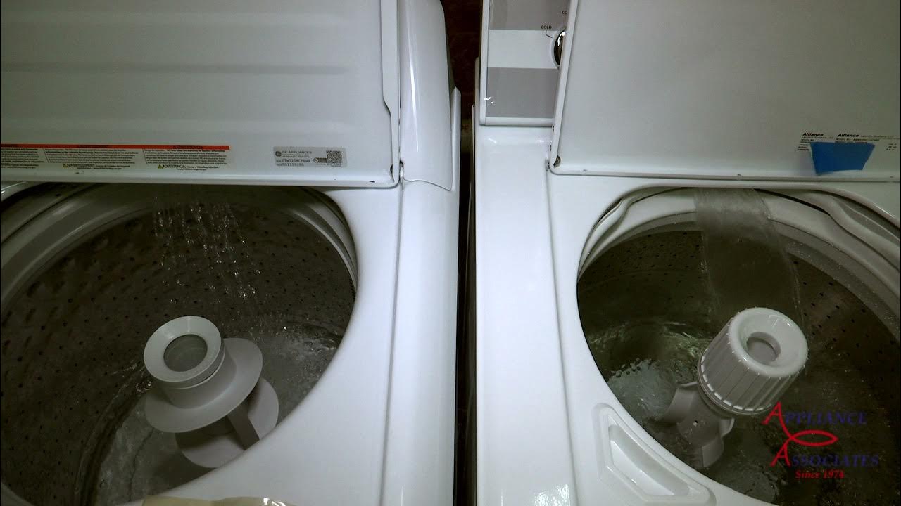 Washers Side by Side GE GTW525ACPWB Vs Speed Queen TC5003WN YouTube
