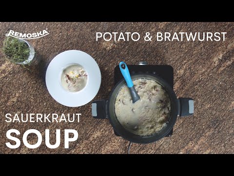 Sauerkraut, potato & bratwurst soup from Remoska® Vega