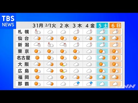 【1月30日 昼 気象情報】これからの天気