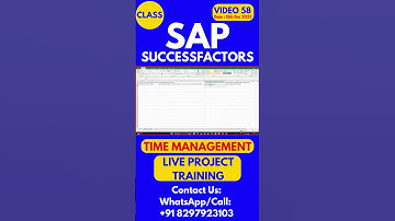 SAP SuccessFactors Time Management Training Online Class 58 15th Dec 2025 #sapsuccessfactorstraining