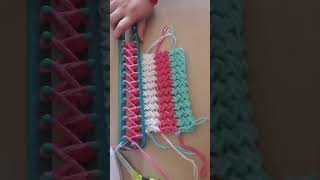 فن النسيج _ كروشيه  _ النول المستطيل _ حياكة السريعة _ crochet scarf _ knitting _ loom _ tejido