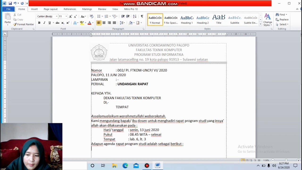  Cara  membuat  dokumen surat undangan di  microsoft word  2010 