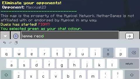 Hacker on Nethergames Duels Minecraft!
