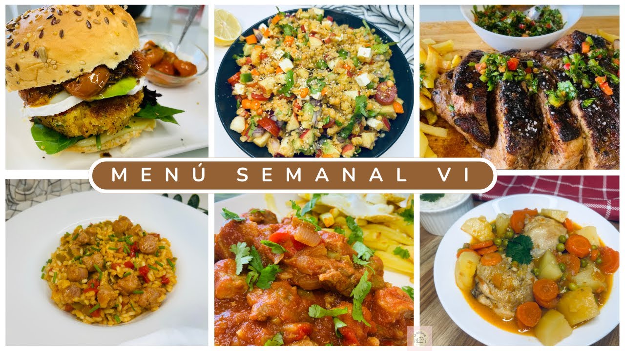 🥗 🌾 MENÚ SEMANAL COMPLETO Y VARIADO VI 🍽️ 🗓️ 7 IDEAS DE ALMUERZO Y CENA PARA TODA LA SEMANA