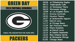 2024 Green Bay Packers Football Schedule