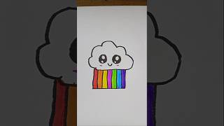 ☁️ Rainbow Cloud ArtCute and colorful drawing 🌈Manha's Art 🎨#rainbow #cloud #cute #drawing #art