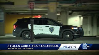 Car stolen with toddler inside, no one in custody