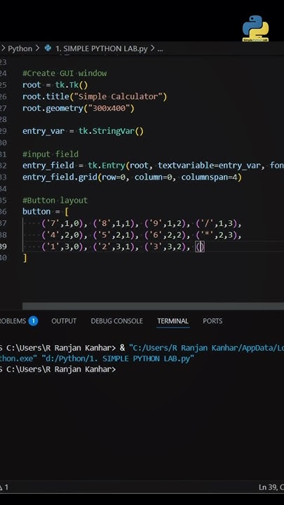 Gui calculator using python. #python #pythontutorial #ai #coding # ...