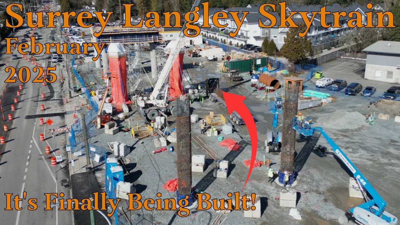 Surrey Langley Skytrain Construction February 2025
