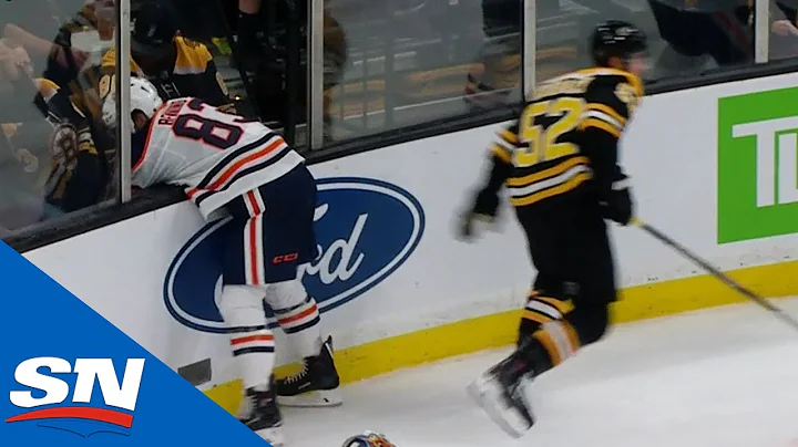 Glass Pops Out After Bruins Sean Kuraly Hits Oiler...