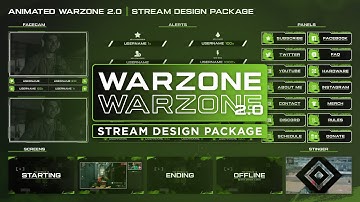 Animated Call of Duty Warzone 2.0 inspired Twitch Overlay Package for Streamers