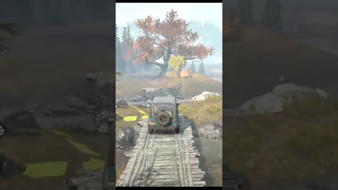 Jeep Wrangler Rubicon wooden bridge - SnowRunner